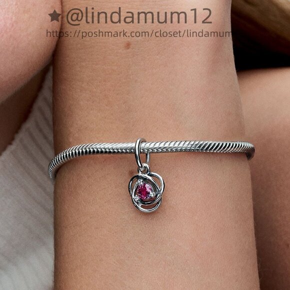 Pandora Pink Eternity Circle Dangle Charm - Picture 4 of 6